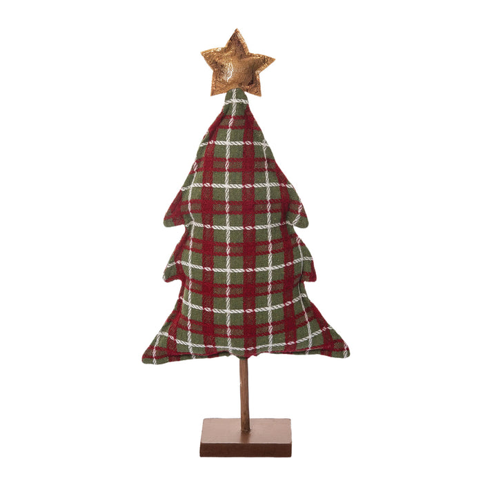 A 18 in. Green & Red Plaid Tree.