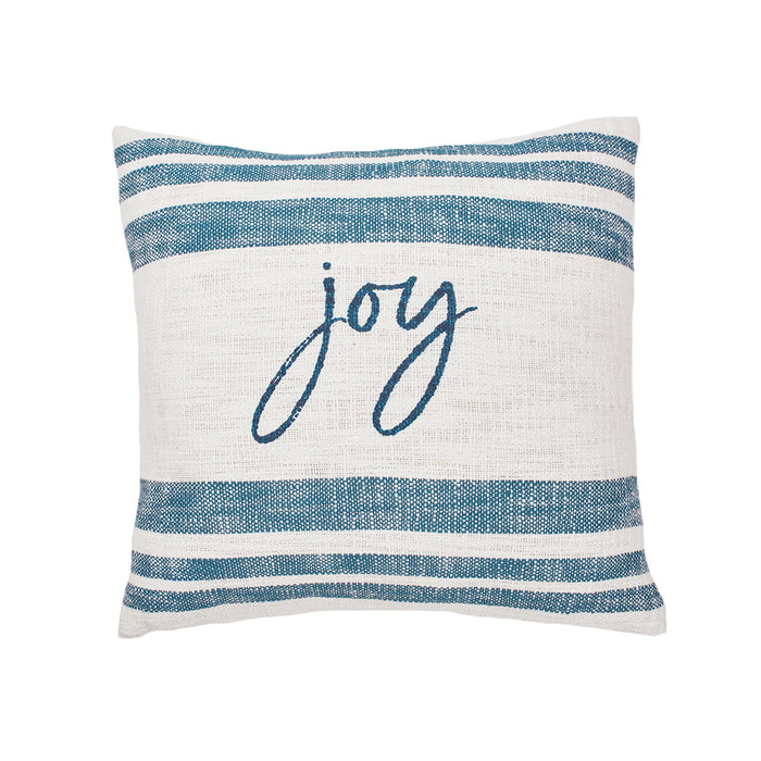 A 18in. x 18in. morgan joy pillow.