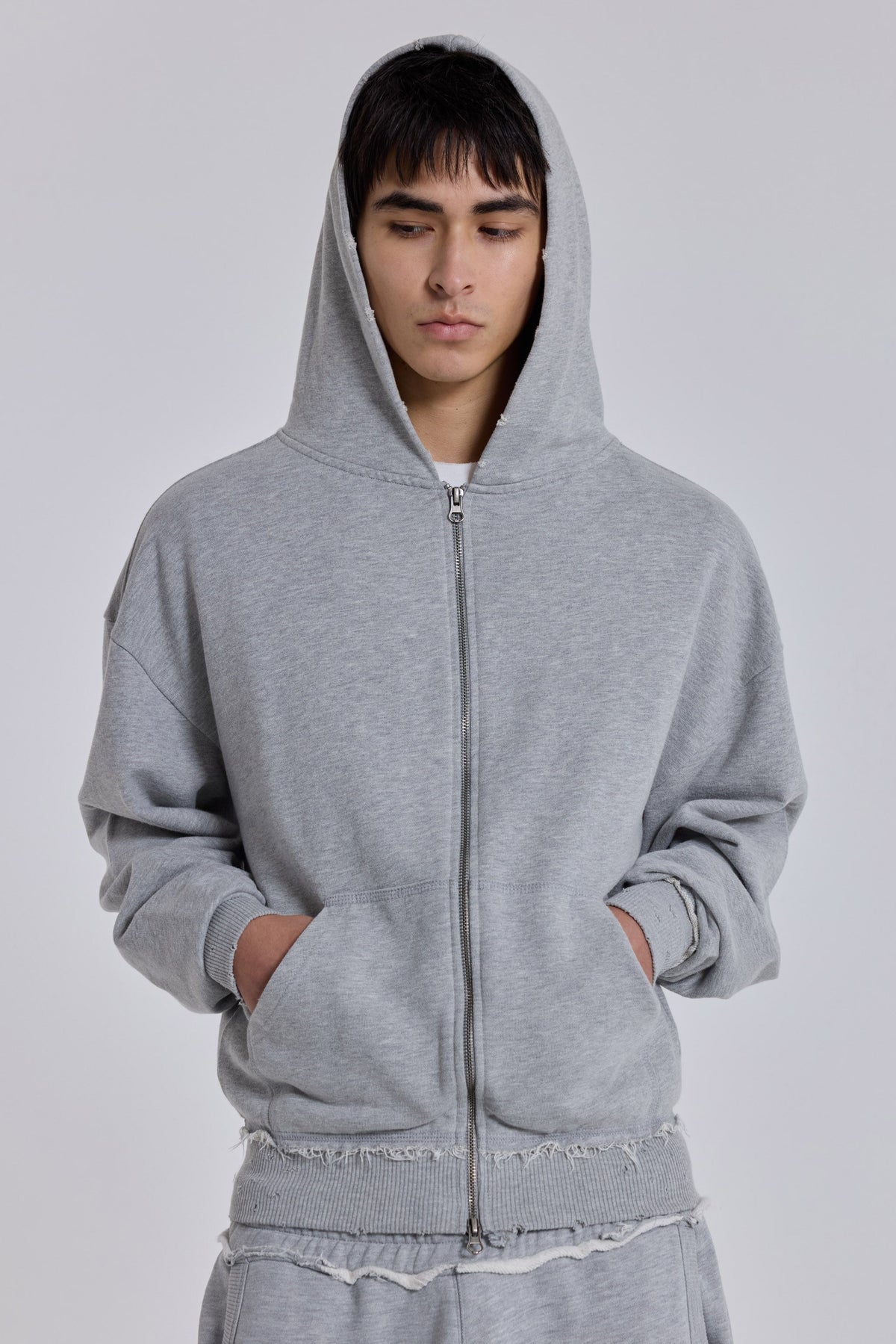 Grey Marl Oversized Monster Hoodie