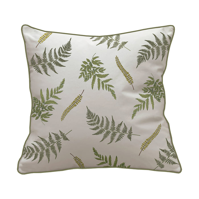 A 20in. x 20in. Grey Ferns Pattern Indoor Outdoor Pillow.