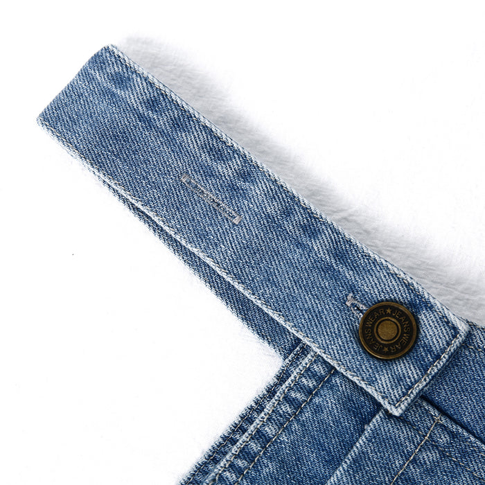 24M-7T Baby Little Girl Denim Overalls, Simple Design Summer Jumpsuit Dress
