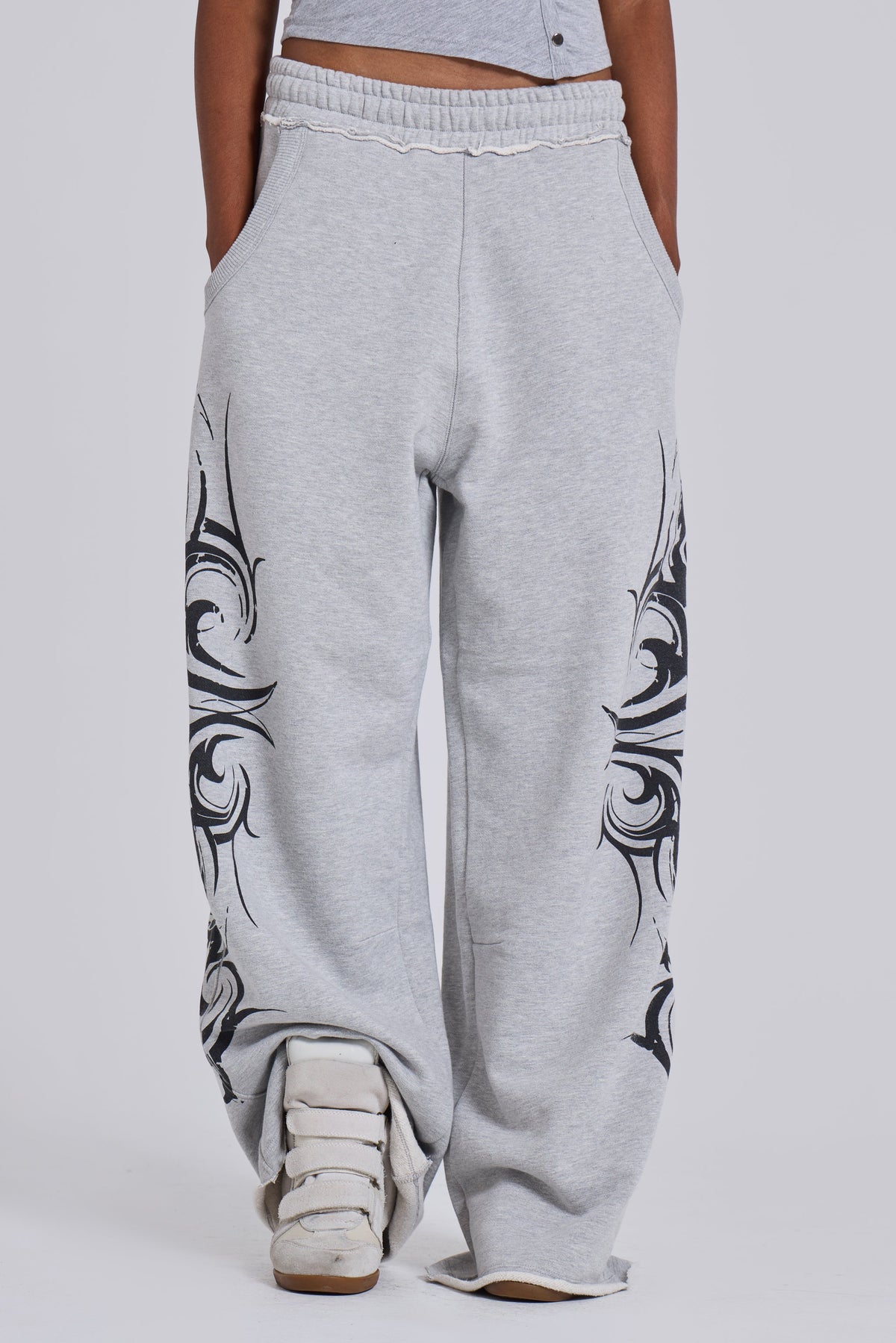 Grey Baggy Blade Joggers