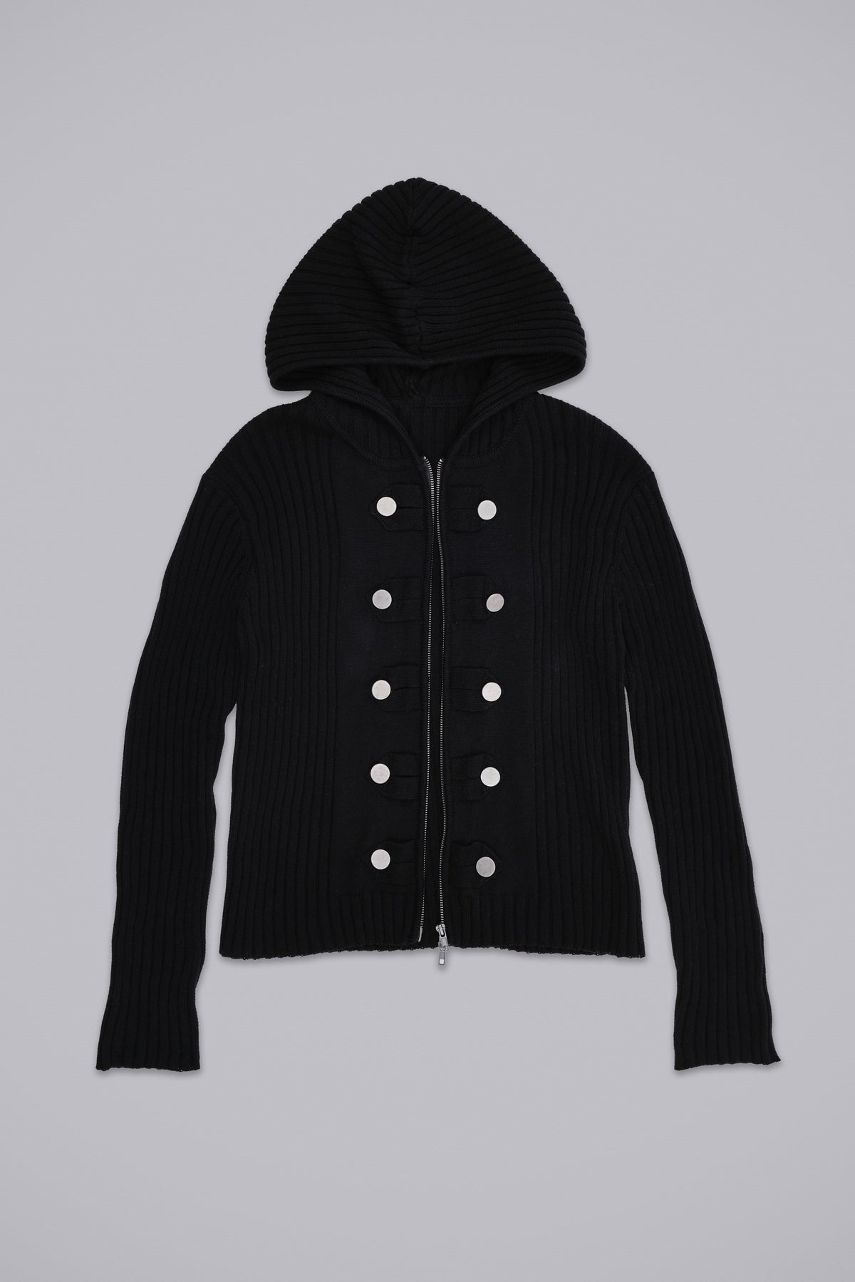 Hooded Military Knit Jumper
