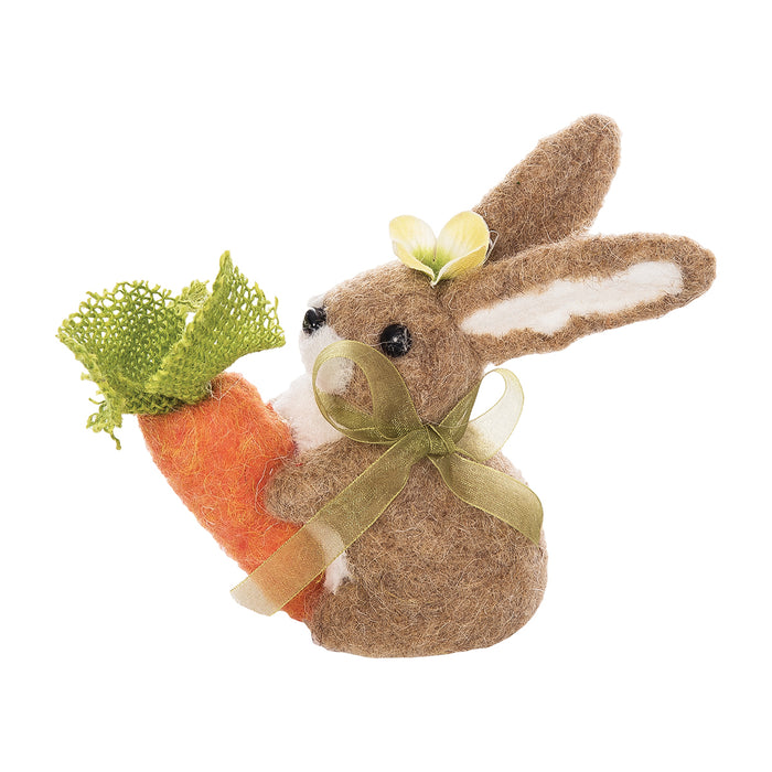 A 4 in. Felt Bunny Figurine.