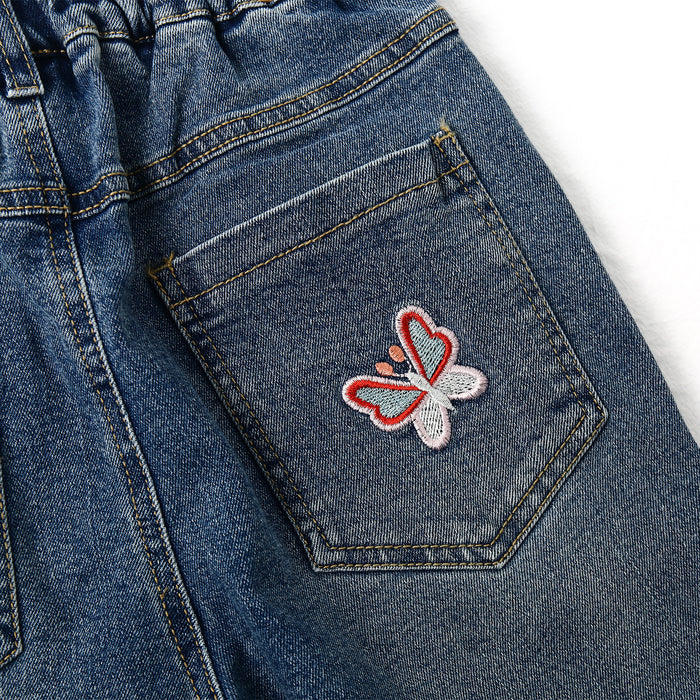 5-15T Little Girls Embroidery Slim Jeans Pants