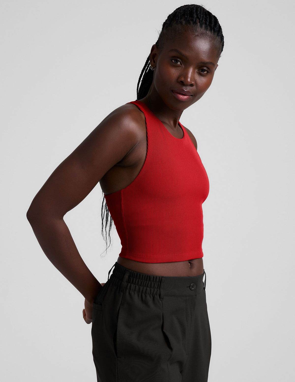 Refocus Ribbed Cropped Tank