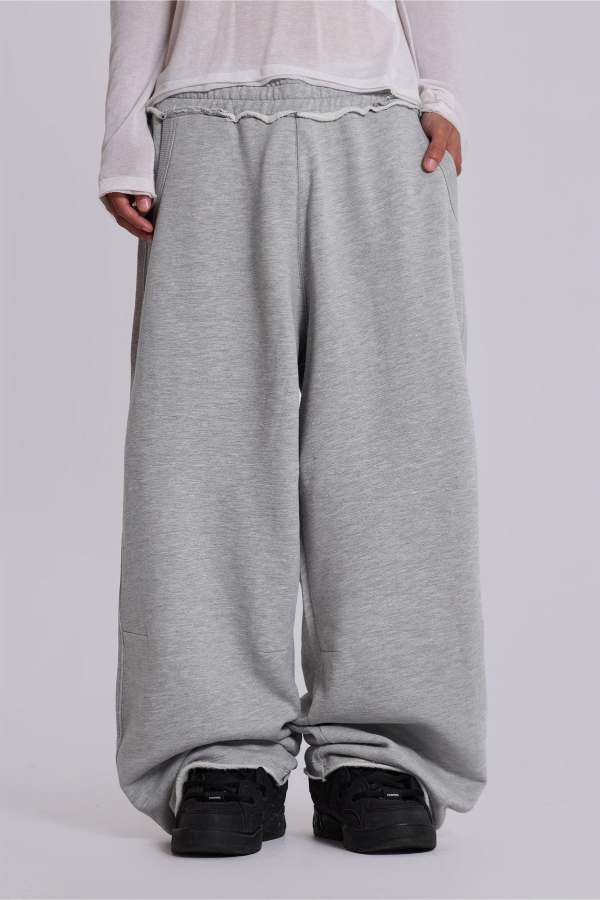 Grey Marl Baggy Monster Joggers