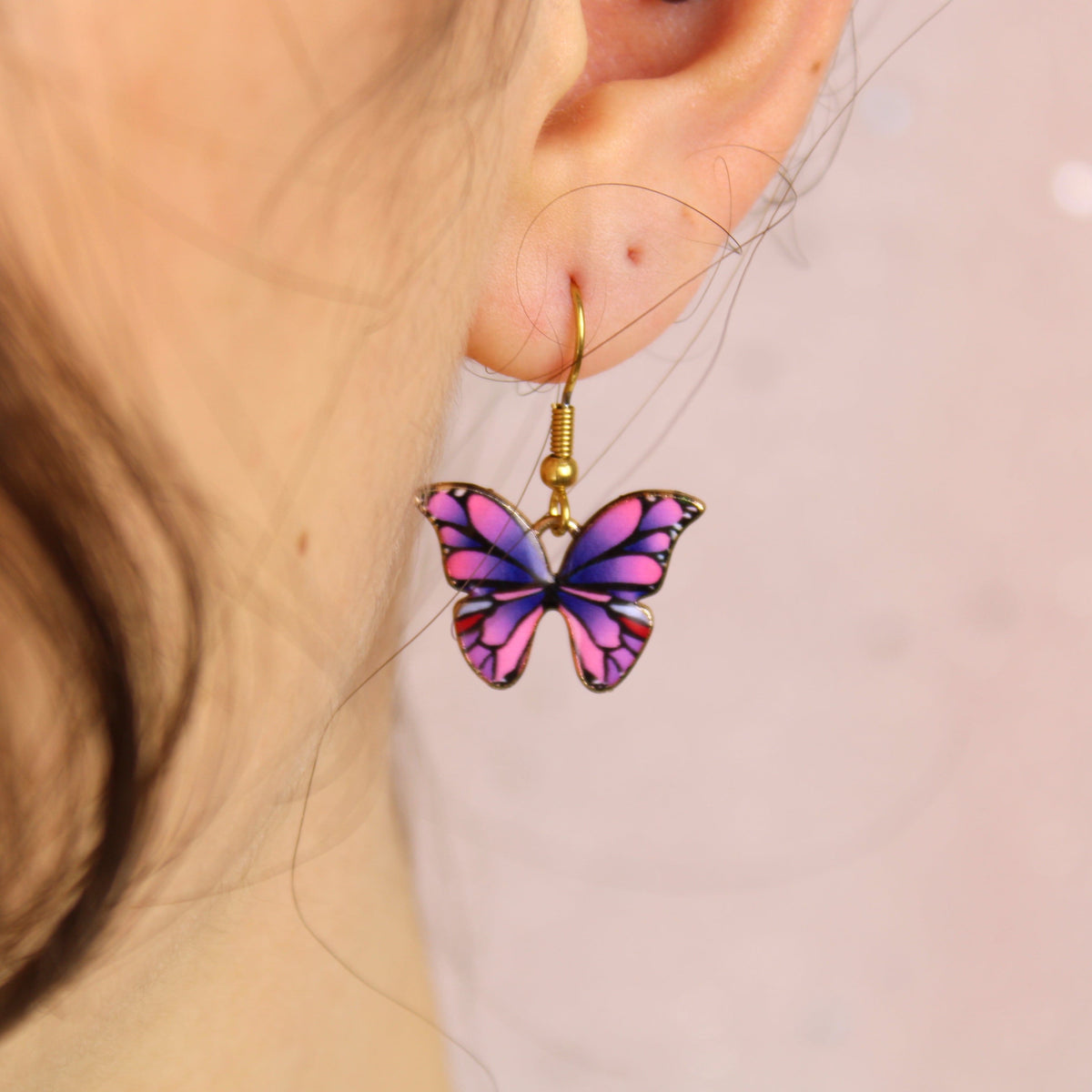 Pink & Purple Butterfly Earrings