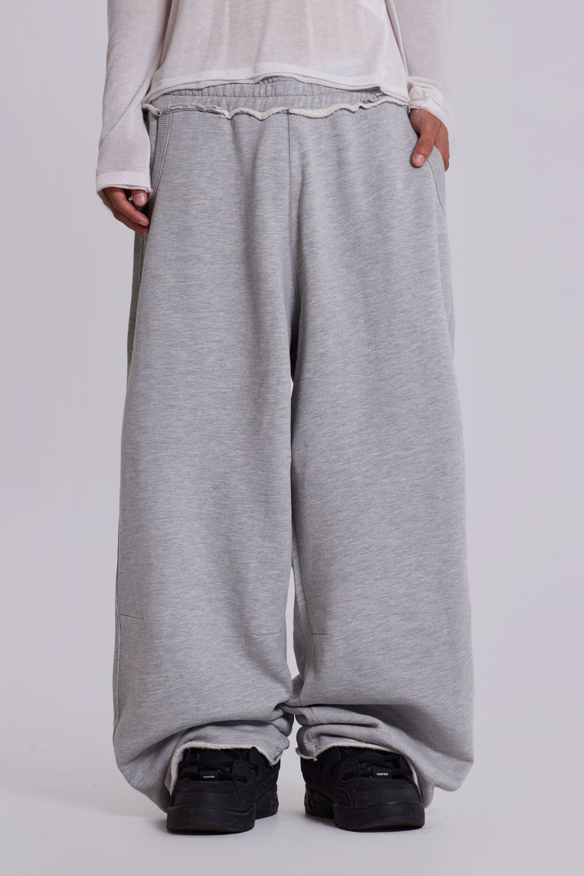 Grey Marl Baggy Monster Joggers