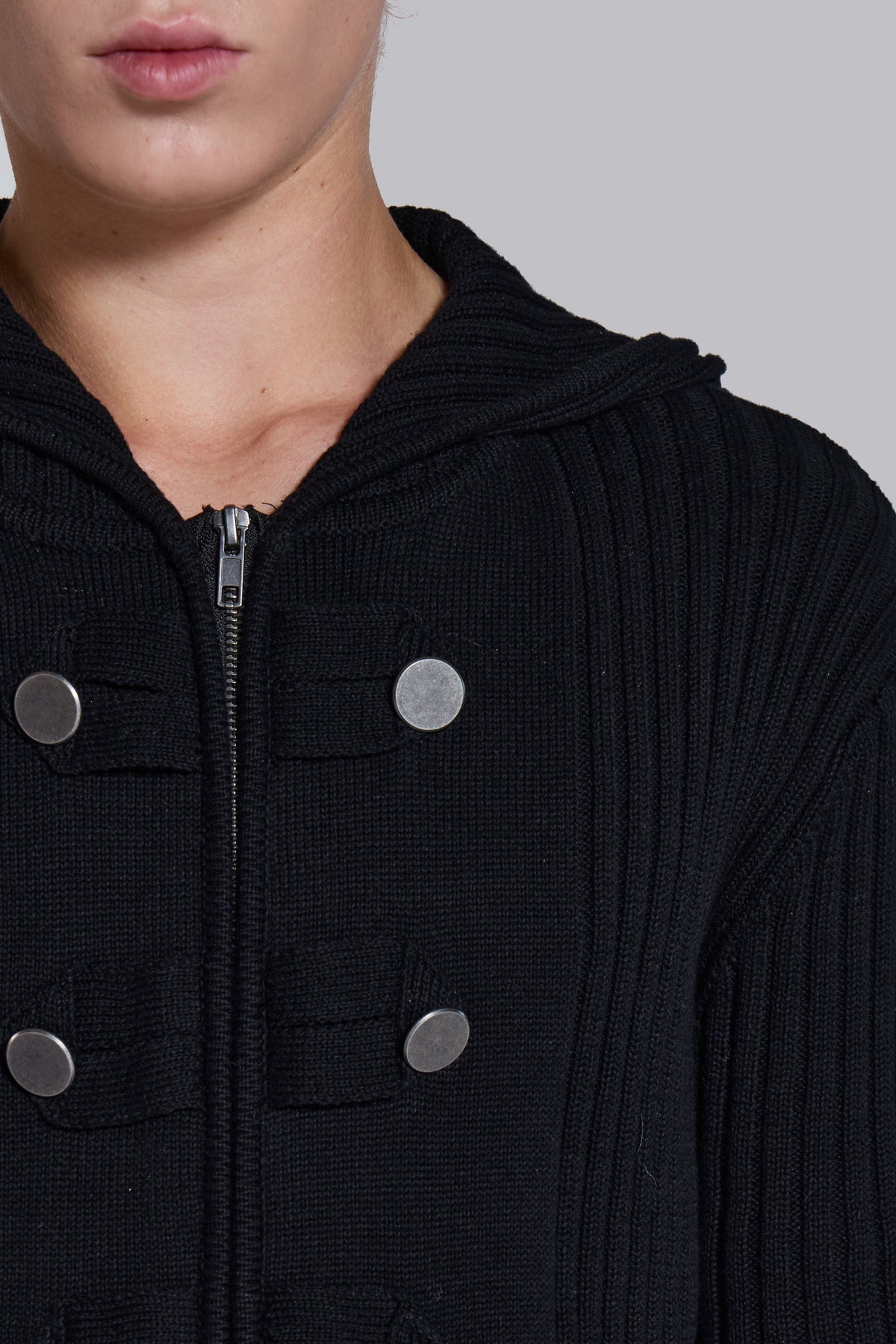 Hooded Military Knit Jumper