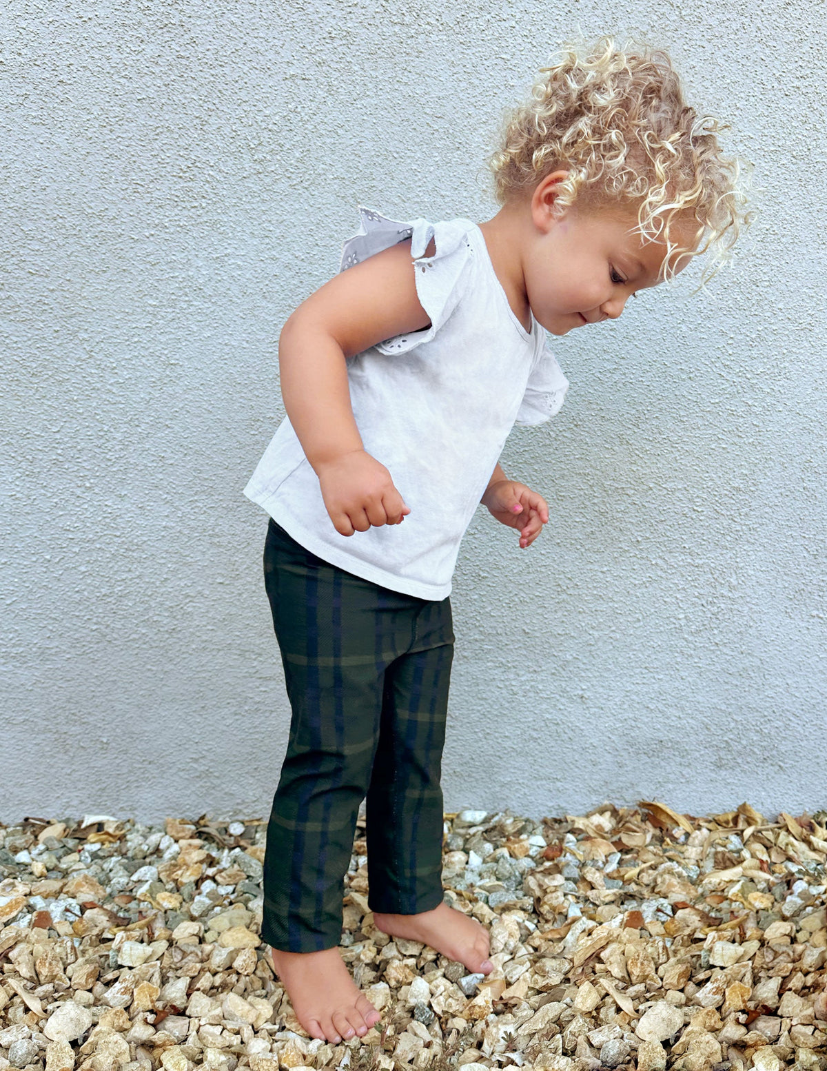 Dark Olive Preppy Plaid SoftMark Toddler Legging