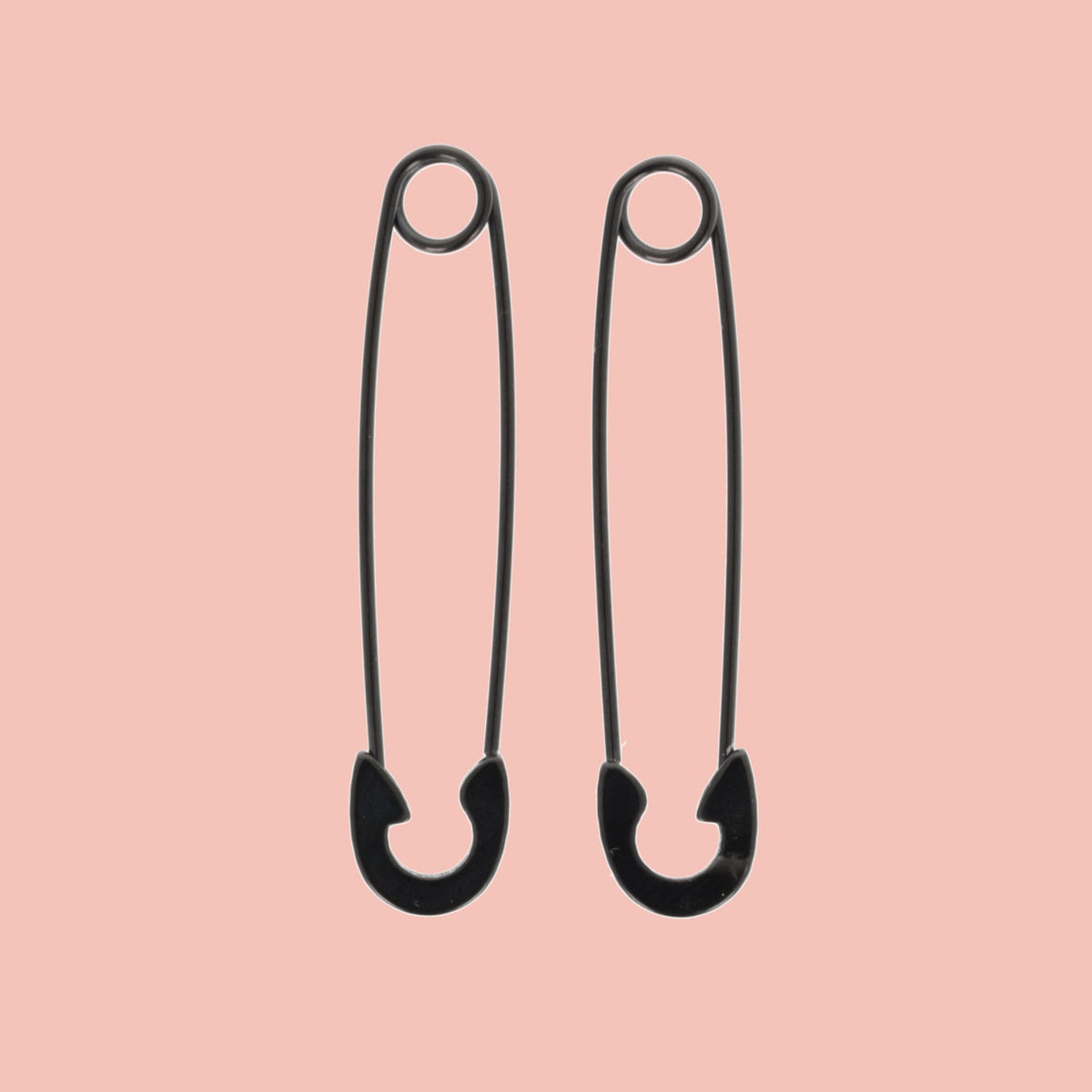 Pin it to Win it Safety Pin Earrings (Black)