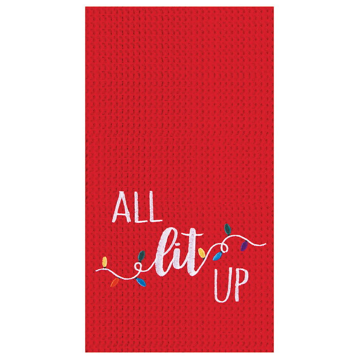 A All Lit Up Waffle Weave Kitchen Towel.