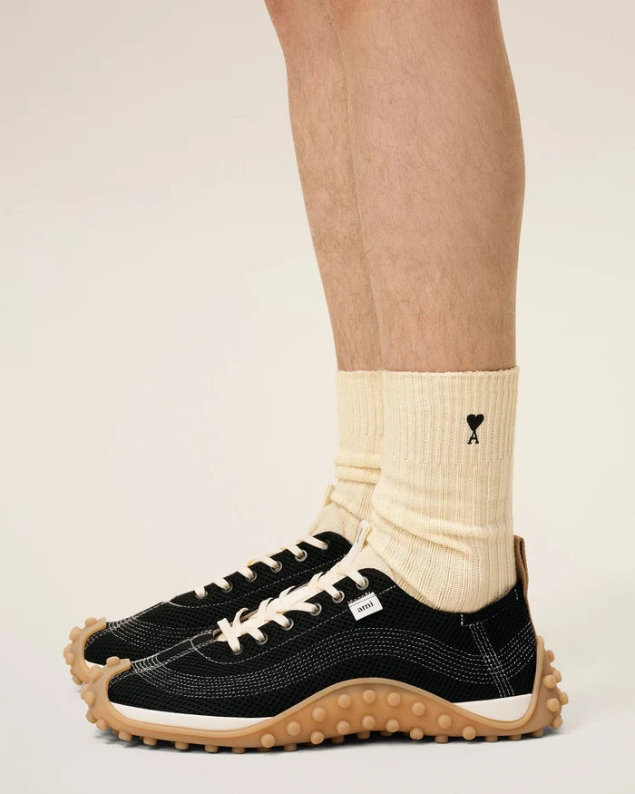 Ami Paris - Pack de 3 paires de chaussettes écru Ami de Coeur noir - Sous - Vêtements - USC611.AK0007