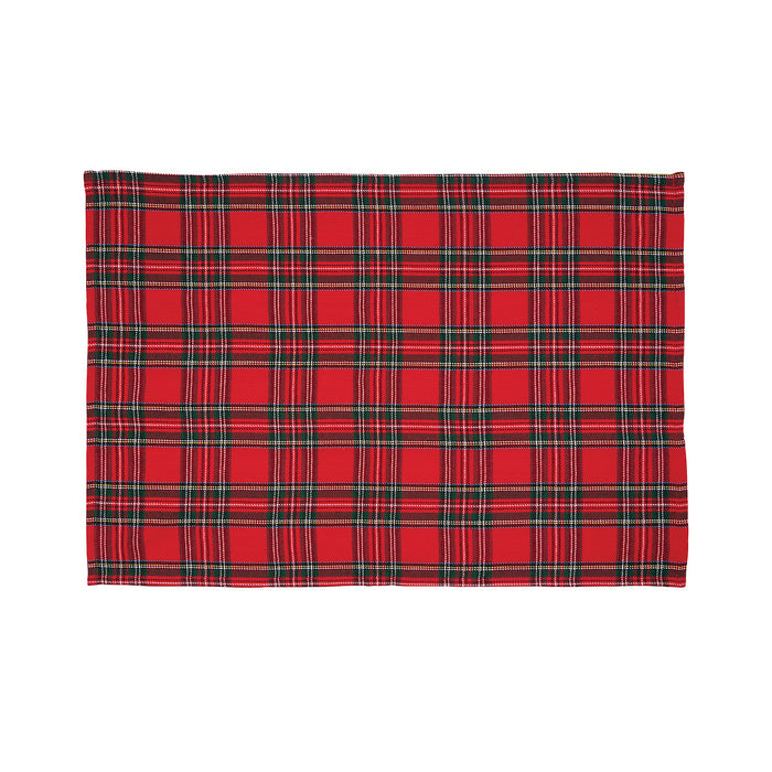 Arlington Plaid Table Linens table linens displayed as a coordinated tabletop setting.