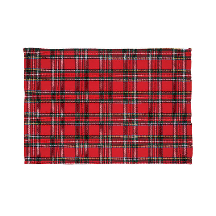 Arlington Plaid Table Linens table linens displayed as a coordinated tabletop setting.