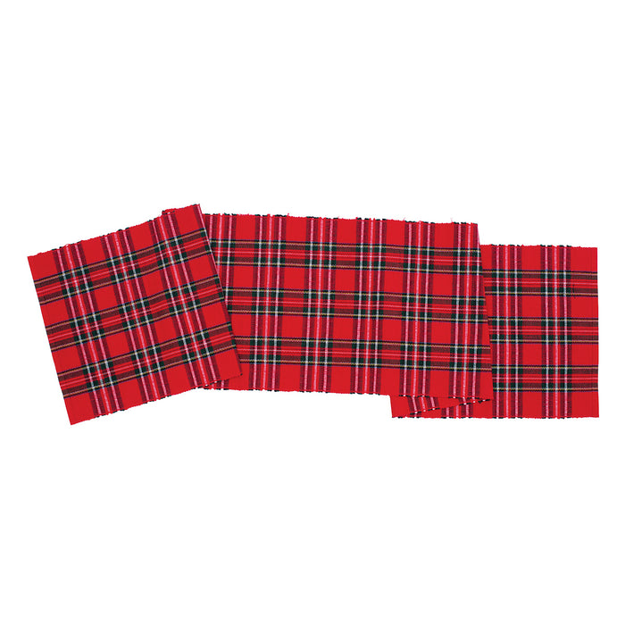 Arlington Plaid Table Linens table linens displayed as a coordinated tabletop setting.