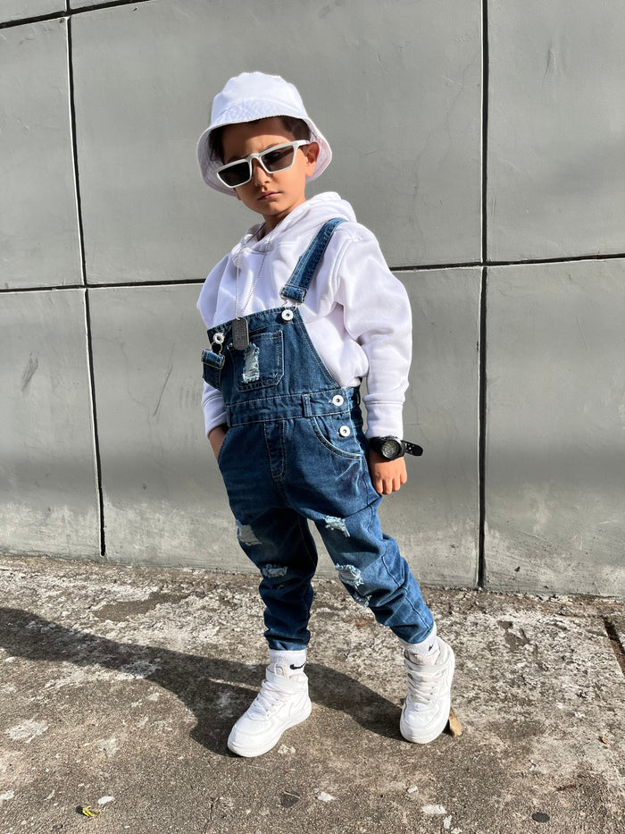 Baby Adjustable Ripped Fashion Jeans Overalls