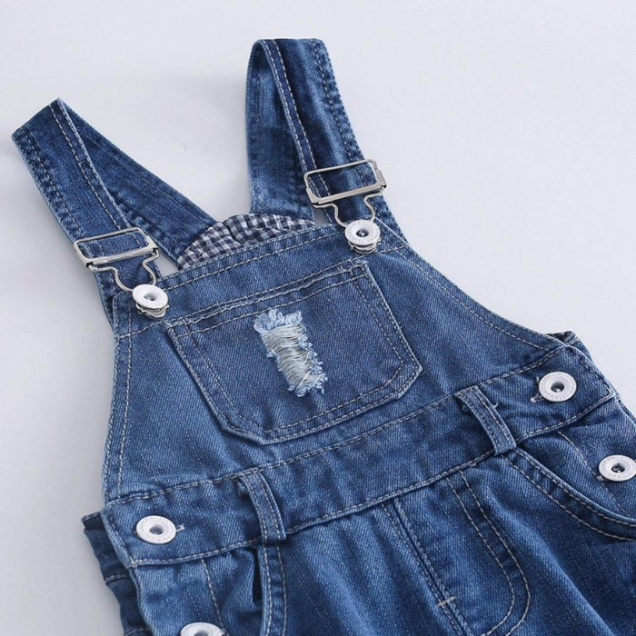 Kidscool Space Baby & Toddler Adjustable Ripped Fashion Jeans Overalls - Kidscool Space