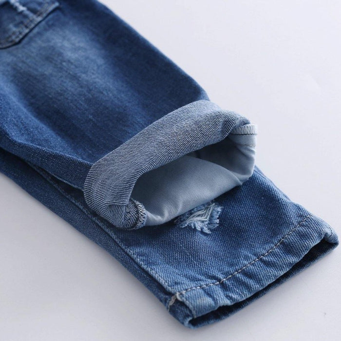 Kidscool Space Baby & Toddler Adjustable Ripped Fashion Jeans Overalls - Kidscool Space