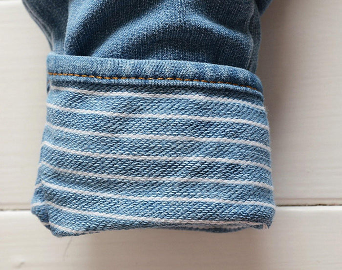 Kidscool Space Baby Toddler Girls Soft Knitted Cotton Denim Cute Girl Head Overalls - Kidscool Space