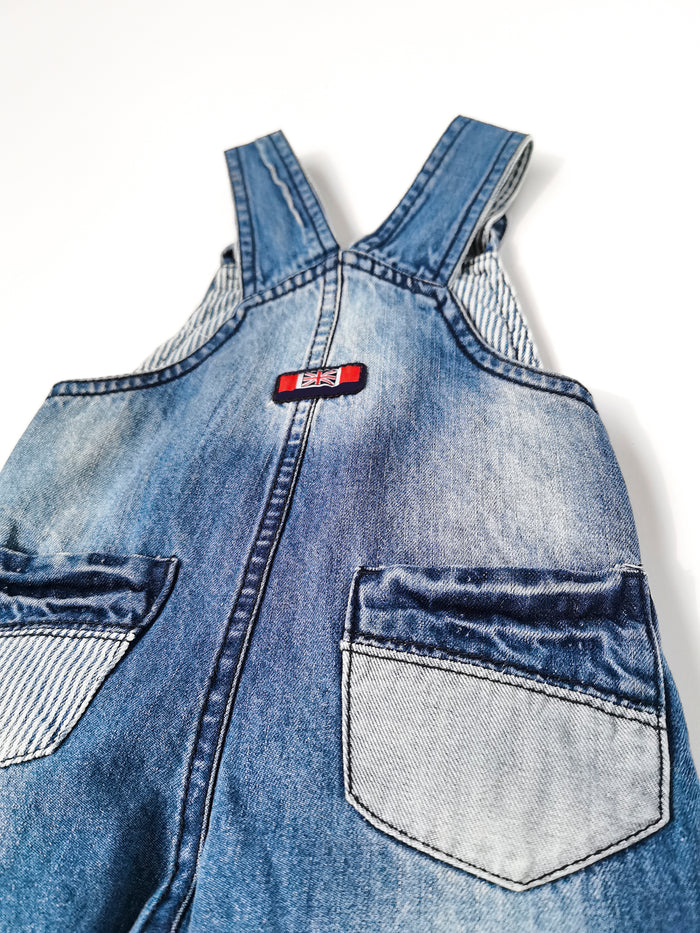 Baby Cute Whale Embroidered Jeans Overalls