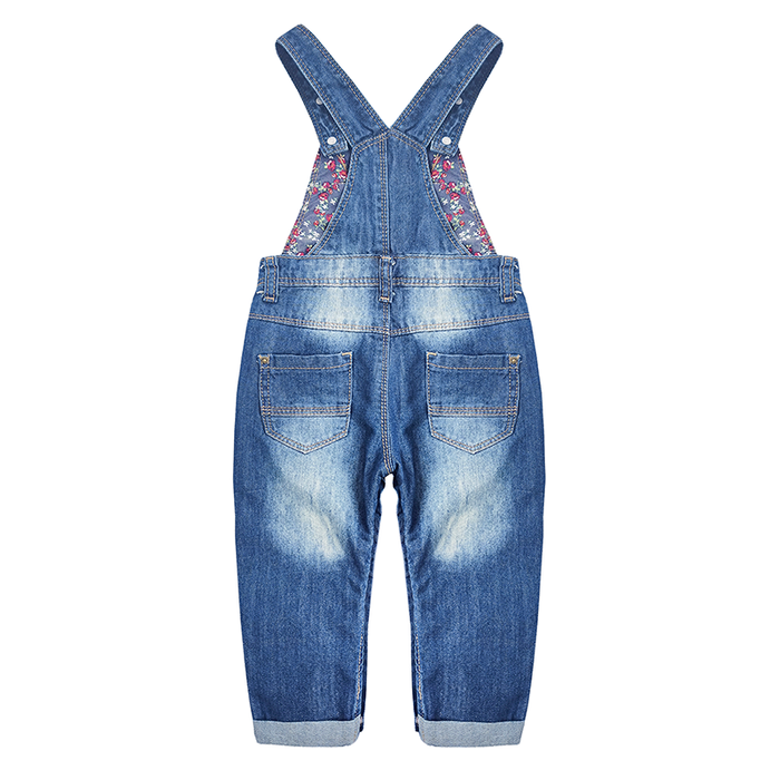 Baby Denim Overalls Letter Print Jeans Jumpsuit