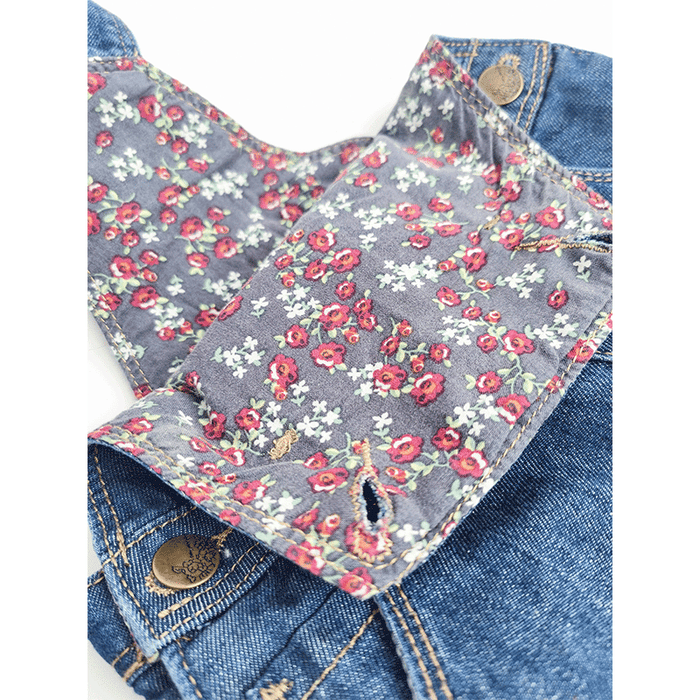 Baby Denim Overalls Letter Print Jeans Jumpsuit