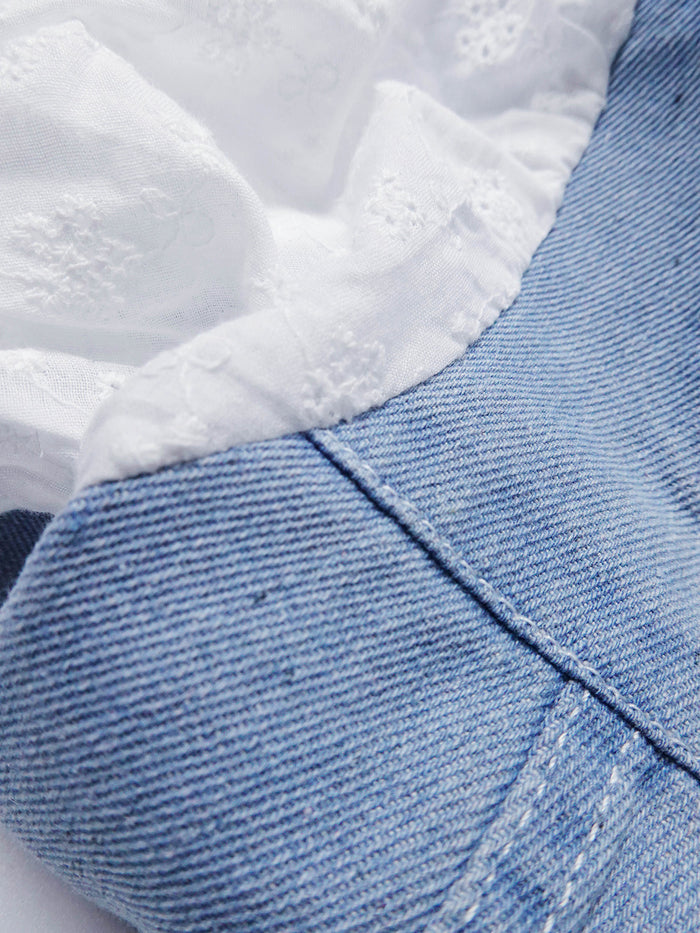 Baby Little Girl Denim Dress,Summer Short Sleeve Denim Tops