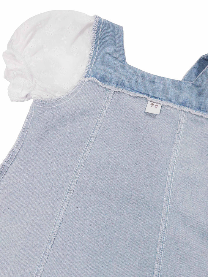 Baby Little Girl Denim Dress,Summer Short Sleeve Denim Tops