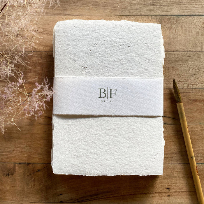 Bat Flower Press - Ivory handmade paper set with envelopes