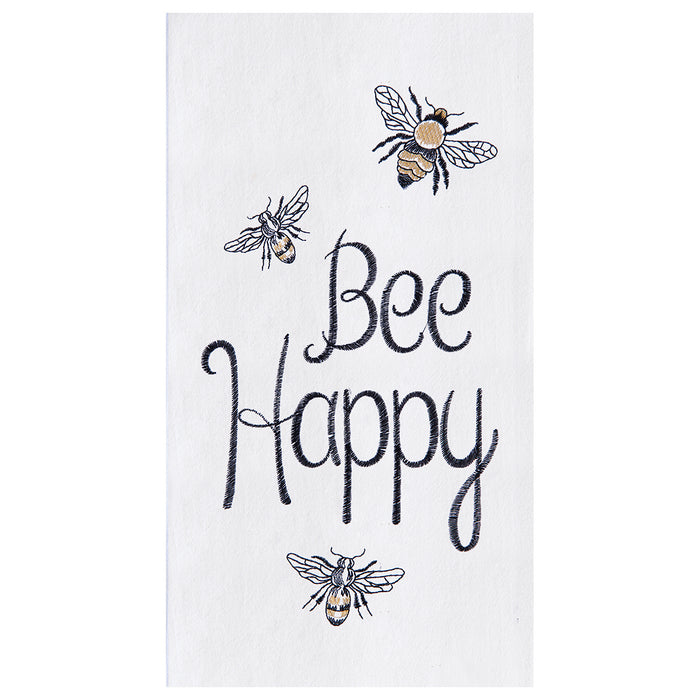 A Bee Happy Flour Sack Kitchen Towel.