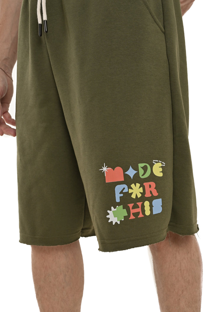 Bermuda in cotone regular DPE 2433 verde SS25