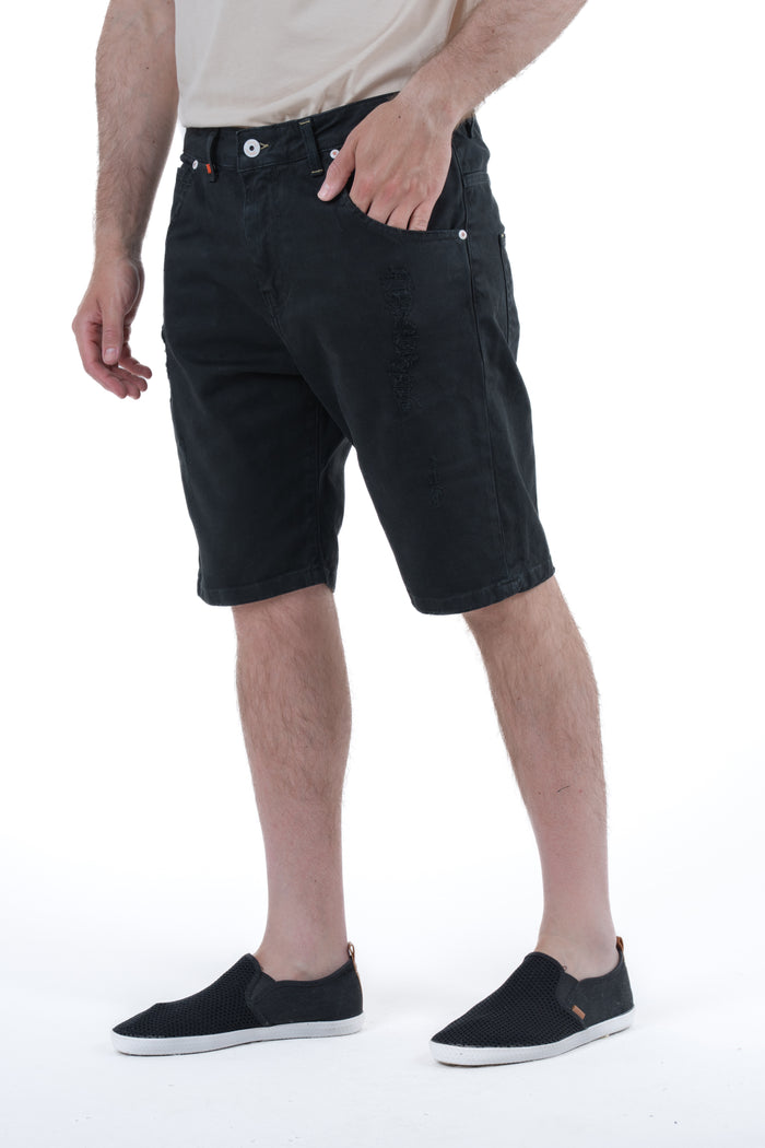 Bermuda in cotone regular GIS DRL nero SS26