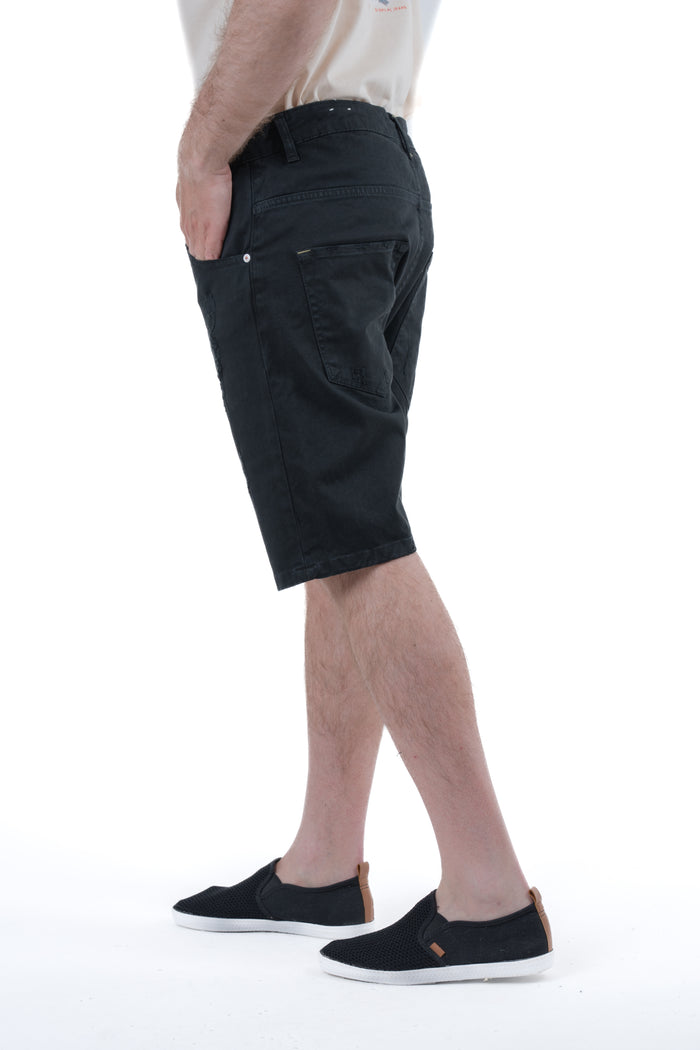 Bermuda in cotone regular GIS DRL nero SS26
