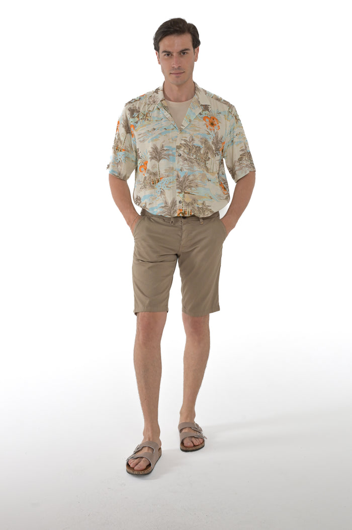 Bermuda in cotone slim Cristian Mon beige SS25