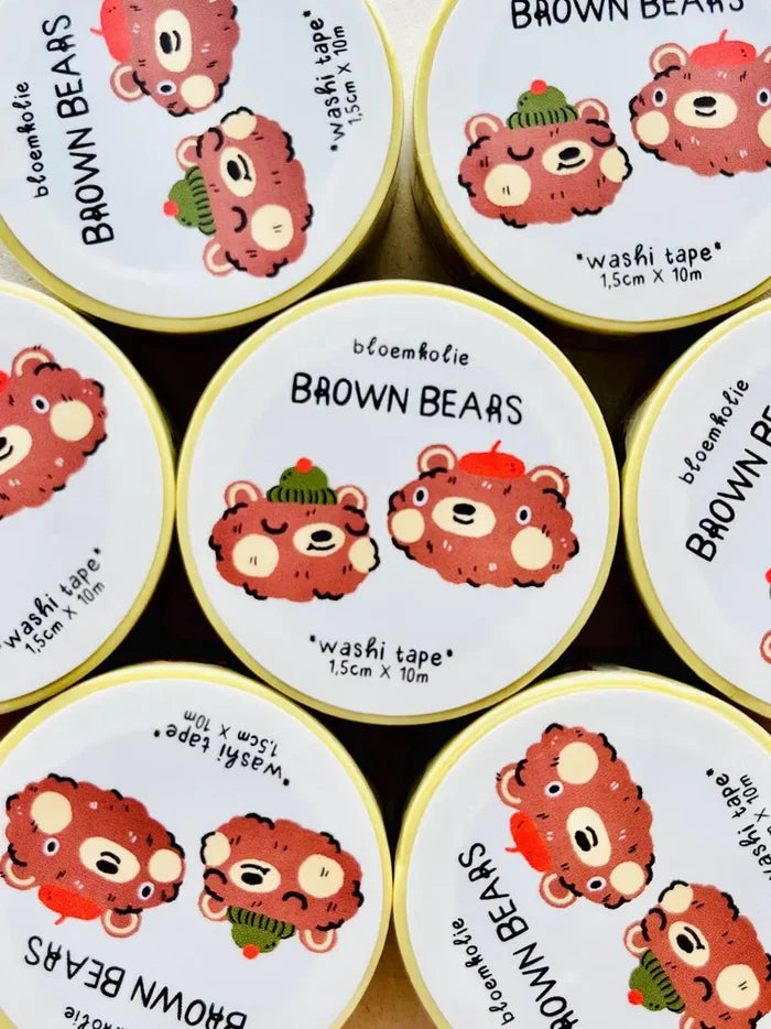 Bloemkolie - Brown Bears Washi Tape