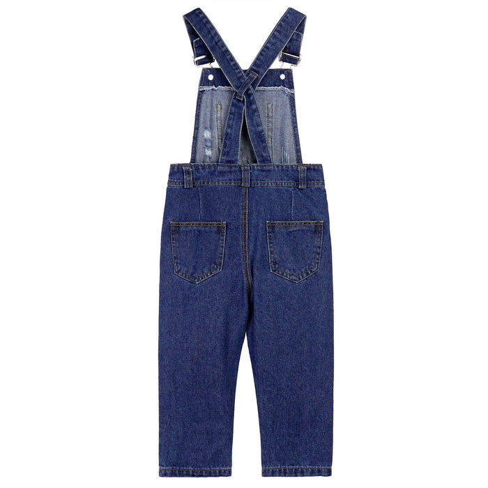 Boys Girls Jeans Overalls Baby Ripped Denim Workwear