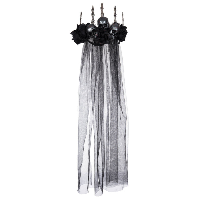 A Bride Black Skull & Bone Headband.