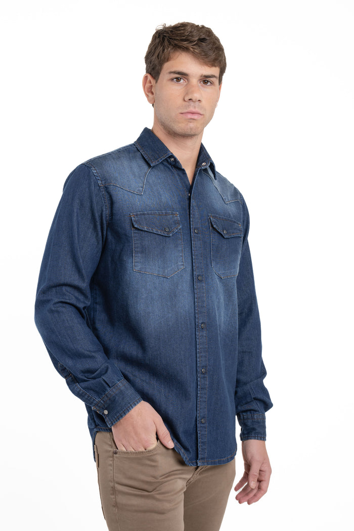 Camicia Denim regular Spy Music Scuro