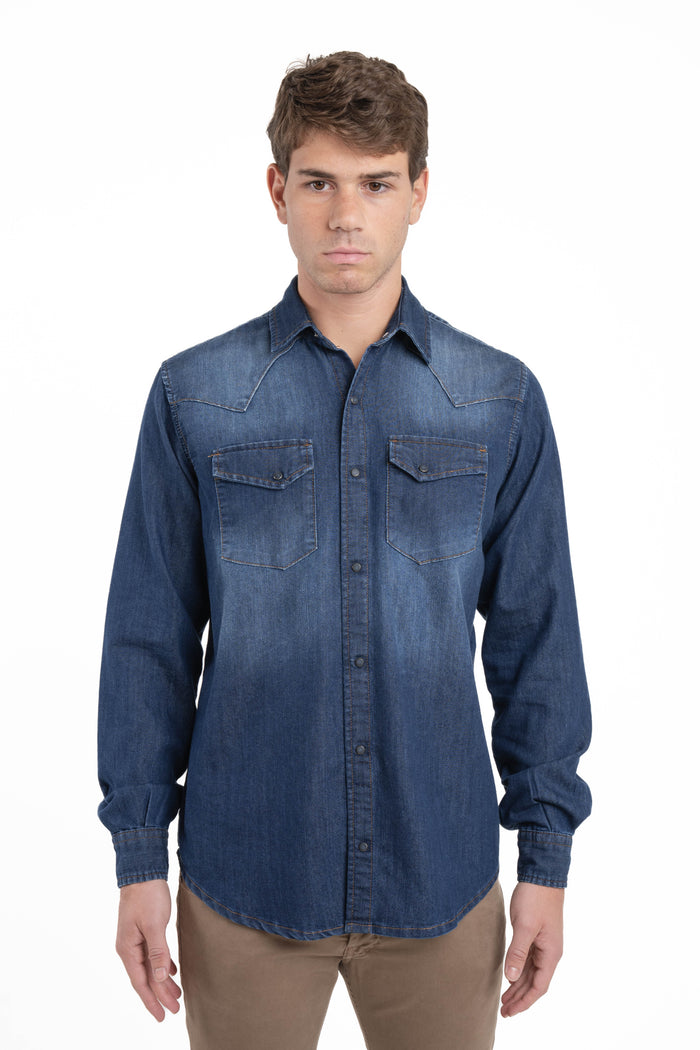 Camicia Denim regular Spy Music Scuro