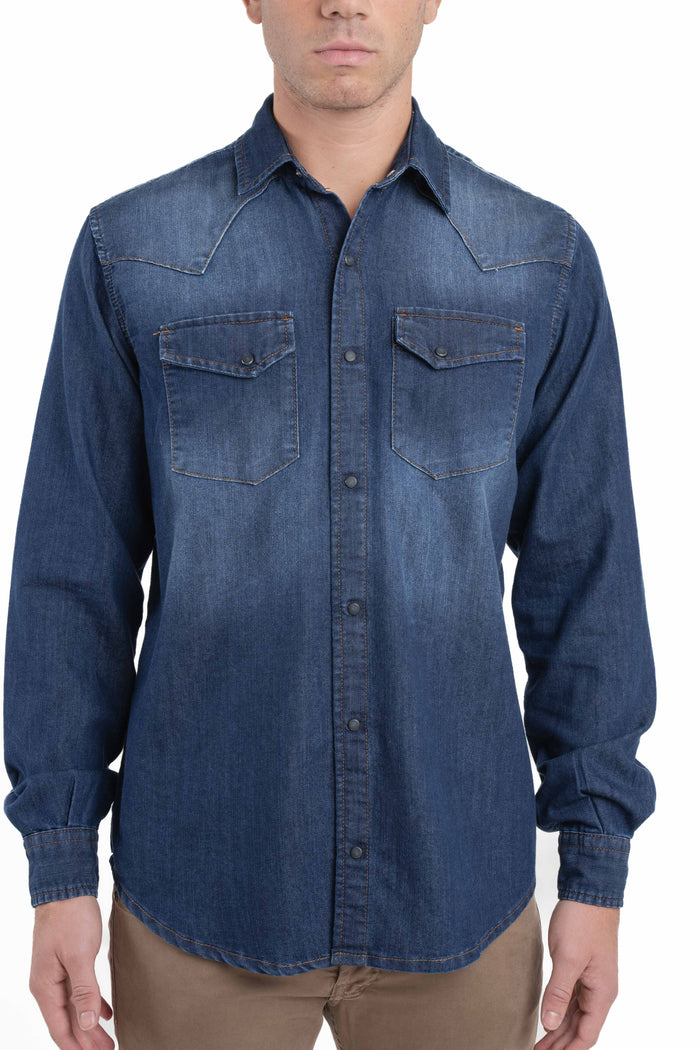 Camicia Denim regular Spy Music Scuro