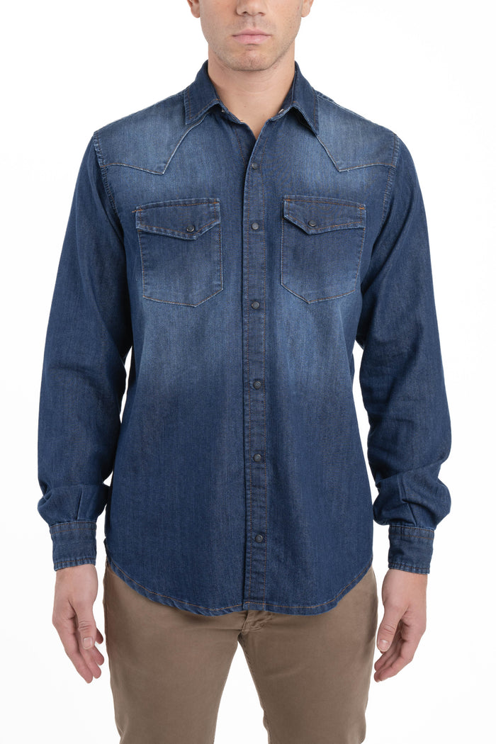 Camicia Denim regular Spy Music Scuro