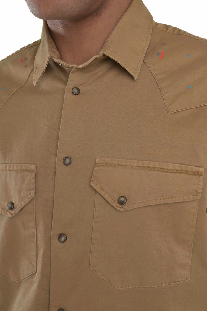 Camicia regular Spy Bull Fantasia biscotto FW24/25