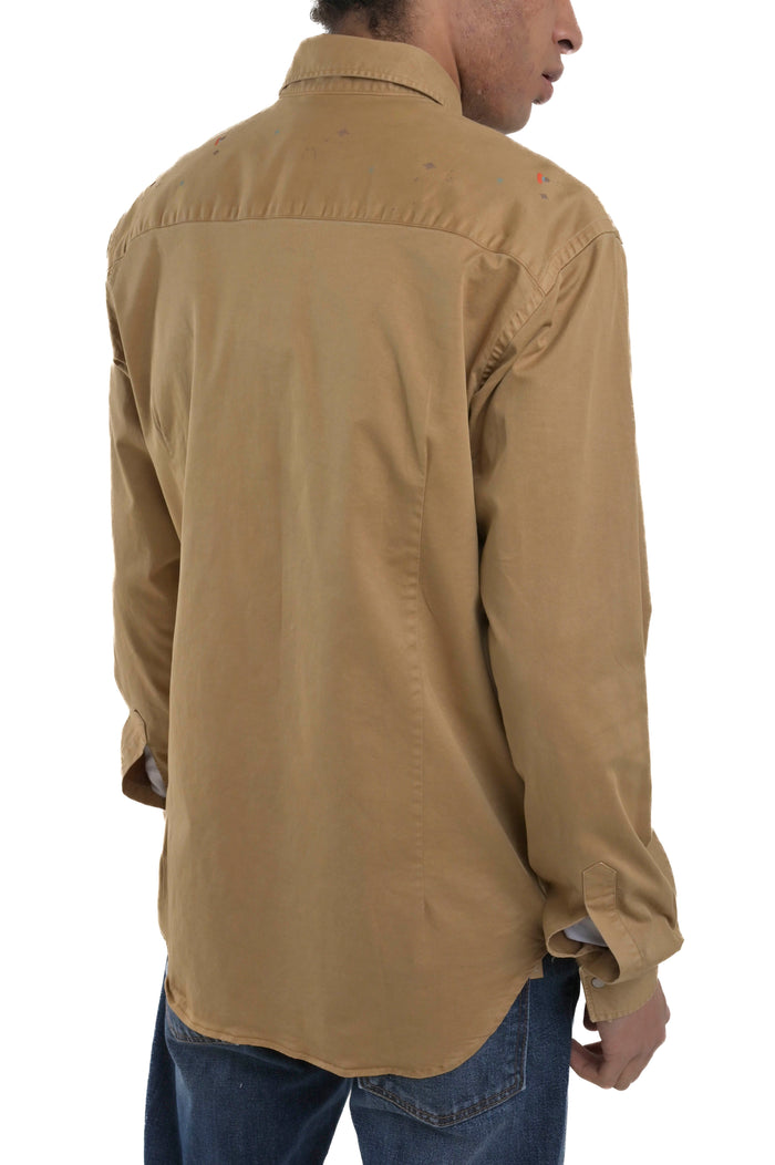 Camicia regular Spy Bull Fantasia biscotto FW24/25