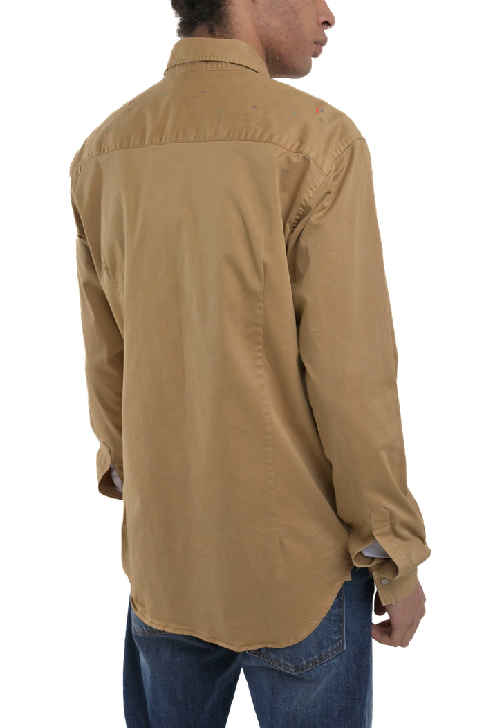 Camicia regular Spy Bull Fantasia biscotto FW24/25