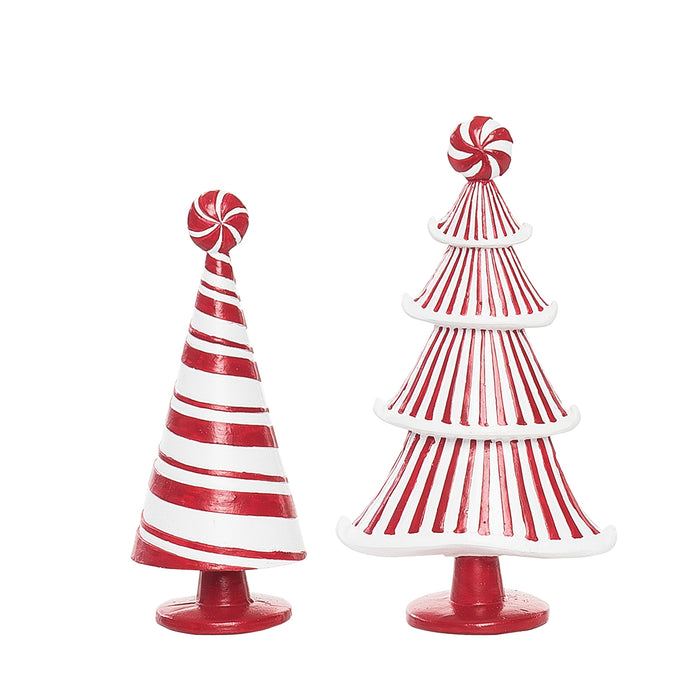 A Candy Cane Forest Figurine, Set of 2.