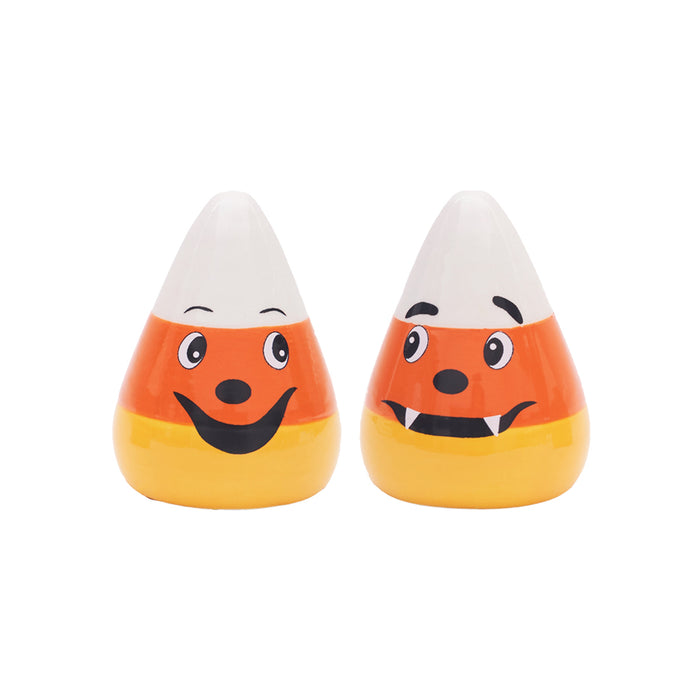 A Candy Corn Salt & Pepper Shaker Set.