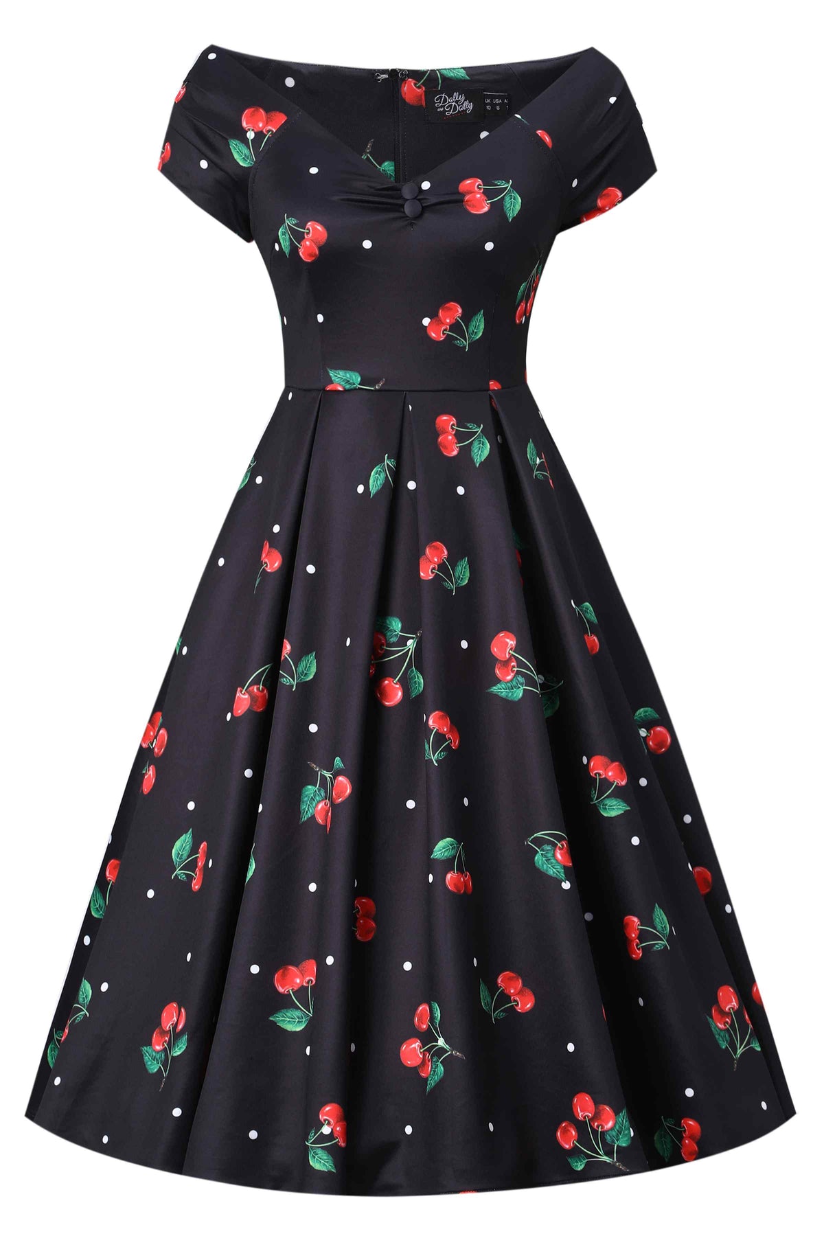 Lily Cherry Off Shoulder Dress In Black