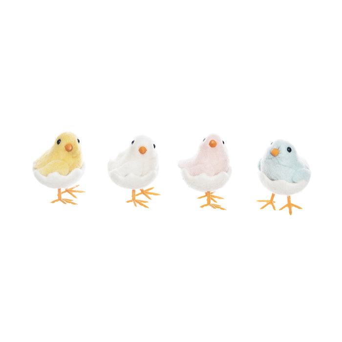 A Chicks in Egg Figurine, Set of 4.